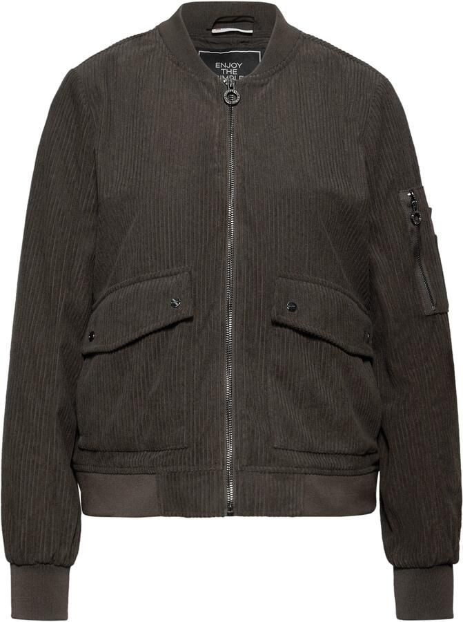 STREET ONE Blouson van cord en lange mouw met boorden en zipperdetail - Foto 2