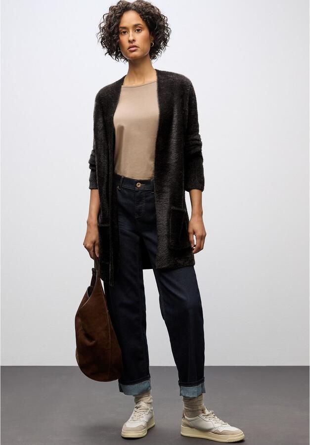 STREET ONE Cardigan lang en in veergaren-kwaliteit open