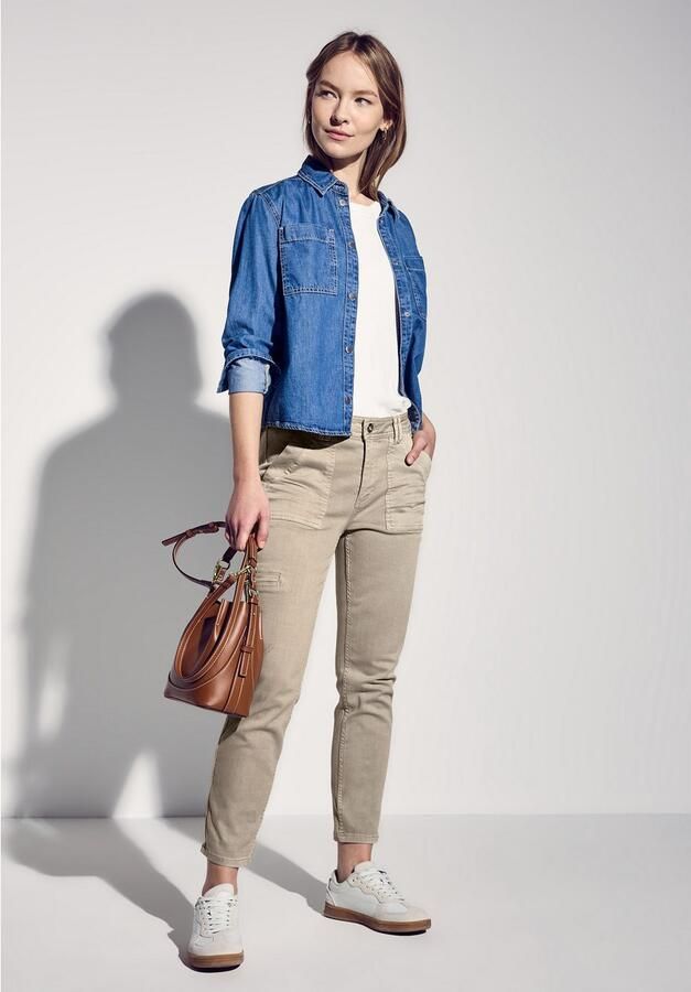 STREET ONE Cargo jeans met stretch - Foto 3