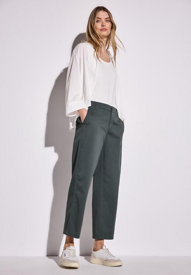 STREET ONE Chino met elastische tailleband achter - Foto 3