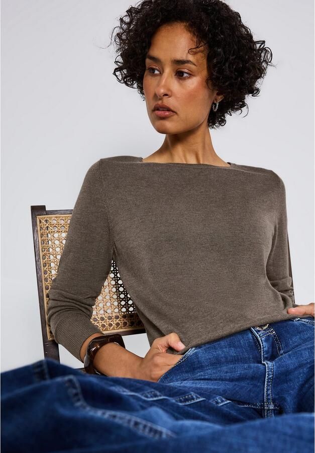 STREET ONE Gebreide trui met boothals