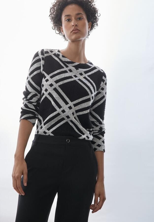 STREET ONE Gebreide trui Met geruit patroon - Foto 5