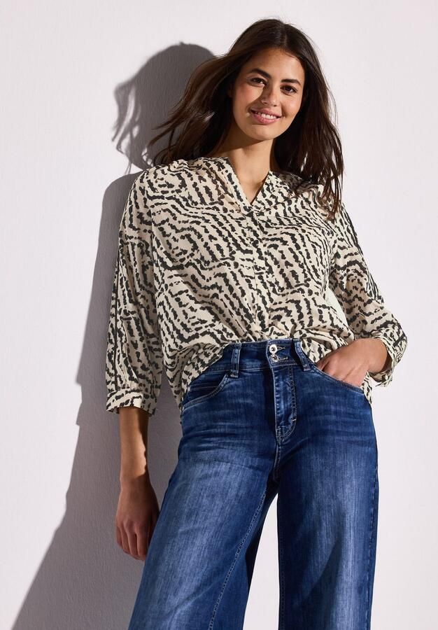 STREET ONE Gedessineerde blouse met tape-details en grafisch patroon - Foto 4