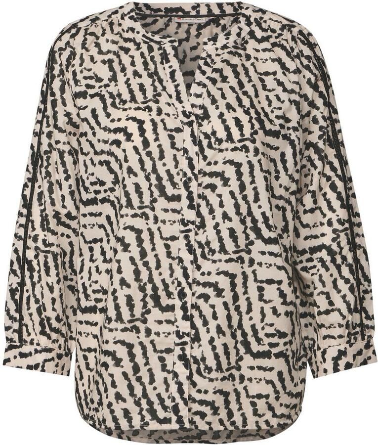 STREET ONE Gedessineerde blouse met tape-details en grafisch patroon
