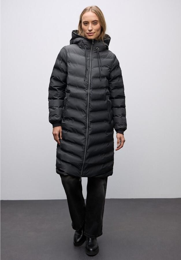 STREET ONE Gewatteerde jas Damesjas met capuchon en gelijmde naden