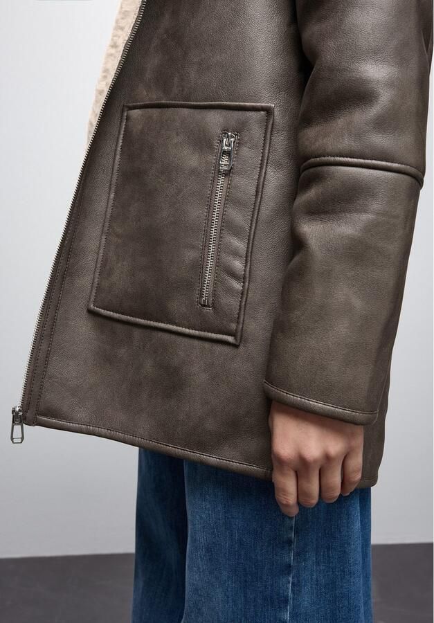 STREET ONE Imitatieleren jack in lederlook en met fake fur details - Foto 2