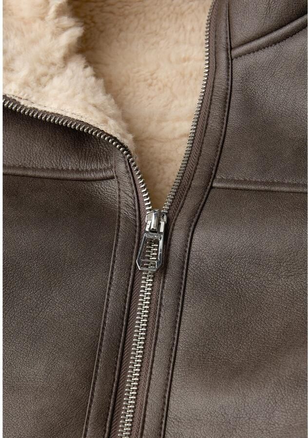 STREET ONE Imitatieleren jack in lederlook en met fake fur details