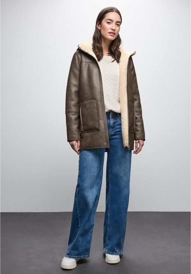 STREET ONE Imitatieleren jack in lederlook en met fake fur details - Foto 3