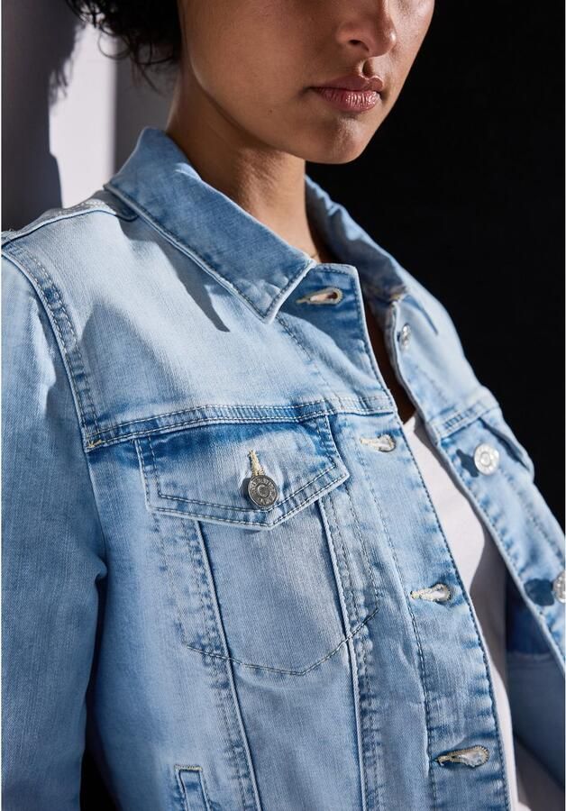 STREET ONE Jeansjack in bleached-look en met knoopsluiting - Foto 2