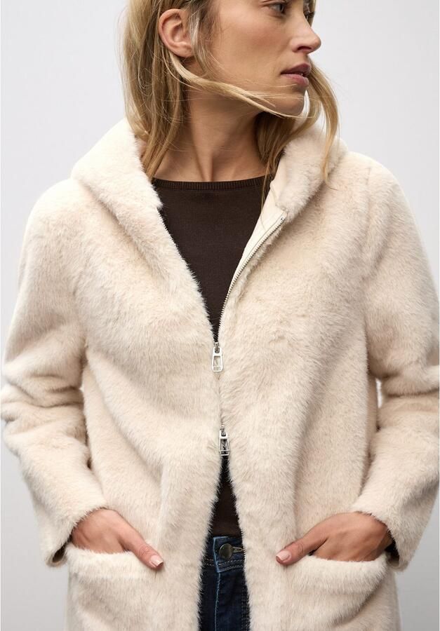 STREET ONE Lange jas van imitatiebont Nepbont met capuchon - Foto 3