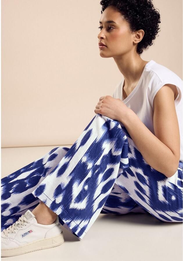 STREET ONE Linnen broek Zomerbroek met all-over print - Foto 4
