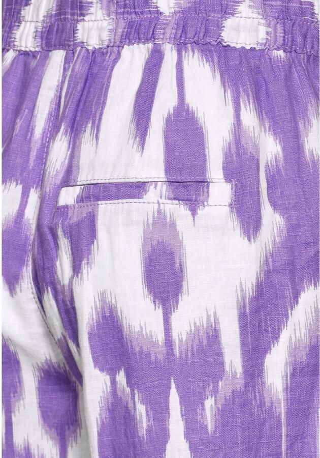 STREET ONE Linnen broek Zomerbroek met ikat-motief