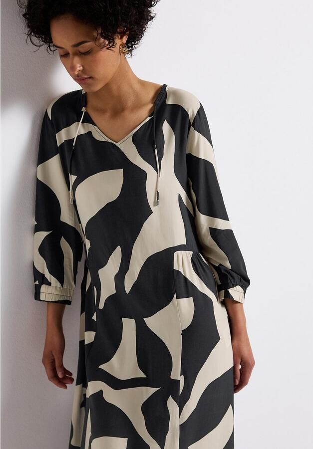 STREET ONE Midi-jurk met grafisch patroon en 3 4-mouwen - Foto 2