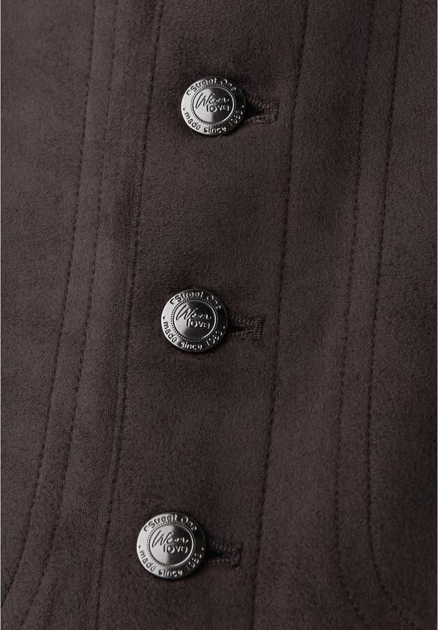 STREET ONE Minirok Velours met stretch en met knoopsluiting voor - Foto 2