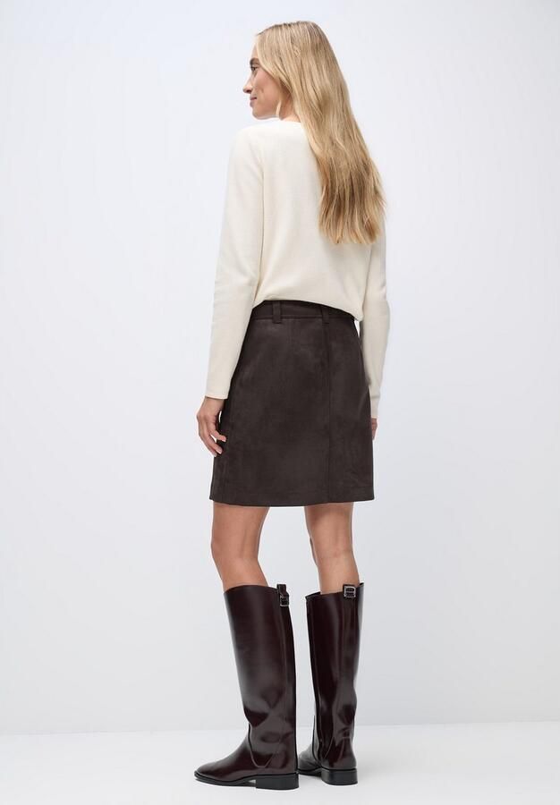 STREET ONE Minirok Velours met stretch en met knoopsluiting voor - Foto 3