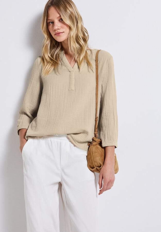 STREET ONE Overhemdblouse 3 4-mouw in mousseline-look - Foto 7
