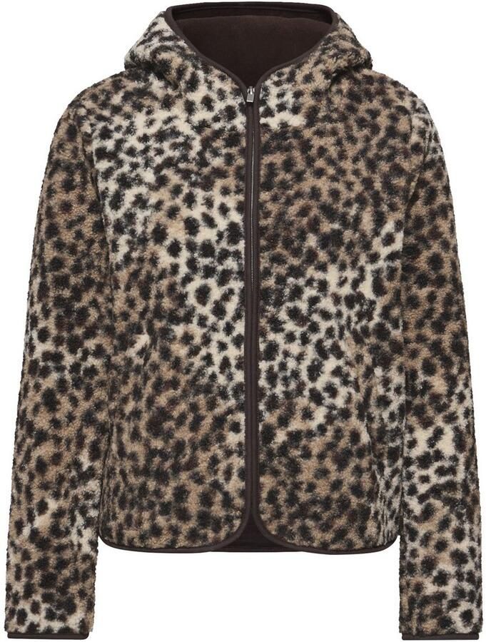 STREET ONE Pluche jas met capuchon met leopatroon