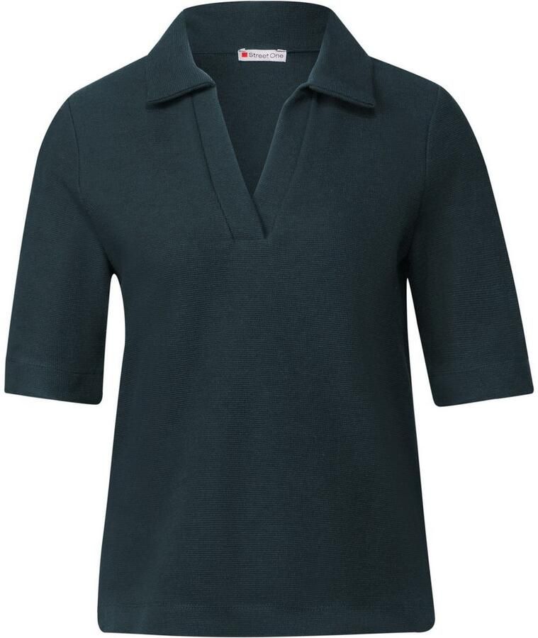 STREET ONE Poloshirt met structuur