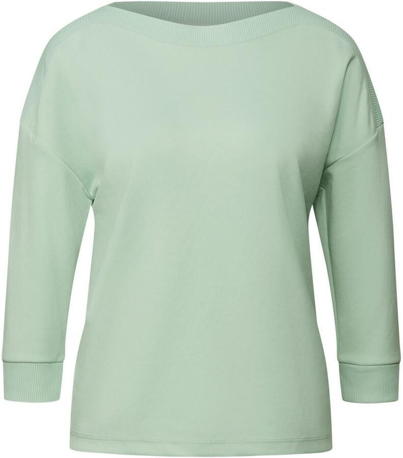 STREET ONE Shirt met 3 4 mouwen Gebreid shirt met boothals