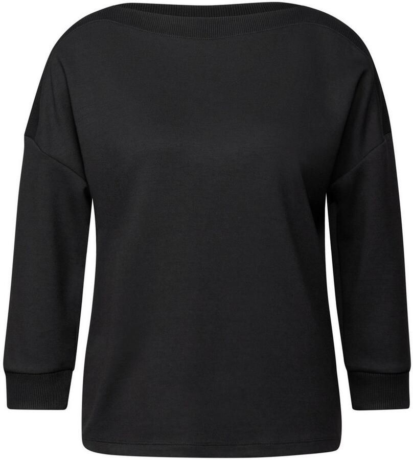 STREET ONE Shirt met 3 4 mouwen Gebreid shirt met boothals