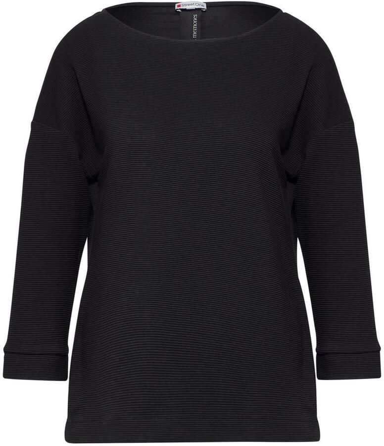 STREET ONE Shirt met 3 4 mouwen in structuuroptica