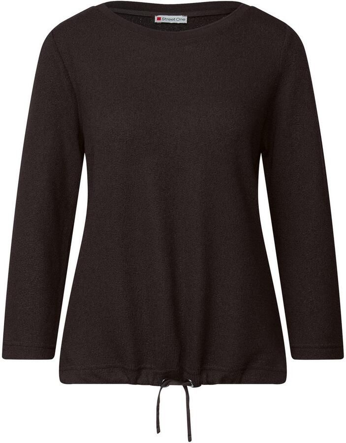 STREET ONE Shirt met 3 4 mouwen in tricot-look kwaliteit