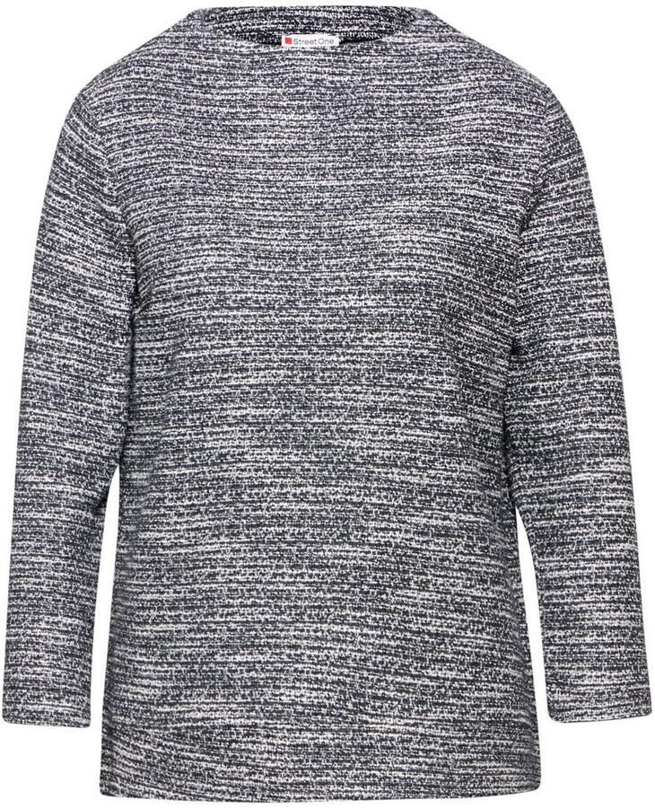 STREET ONE Shirt met 3 4 mouwen met bouclé structuur