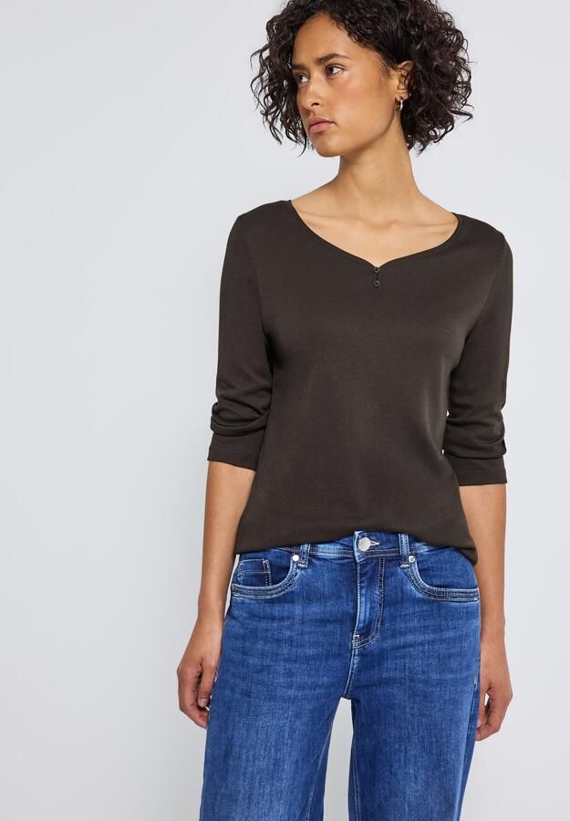 STREET ONE Shirt met 3 4 mouwen met knoopdetail - Foto 6