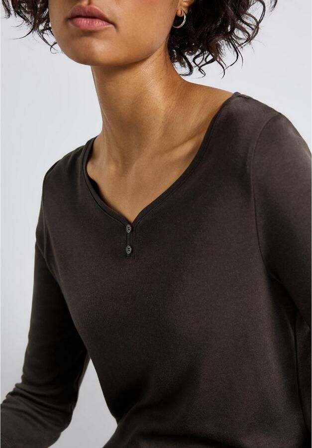 STREET ONE Shirt met 3 4 mouwen met knoopdetail - Foto 2