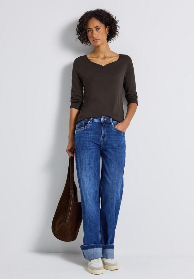 STREET ONE Shirt met 3 4 mouwen met knoopdetail - Foto 5