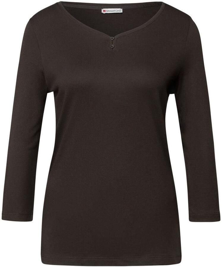 STREET ONE Shirt met 3 4 mouwen met knoopdetail