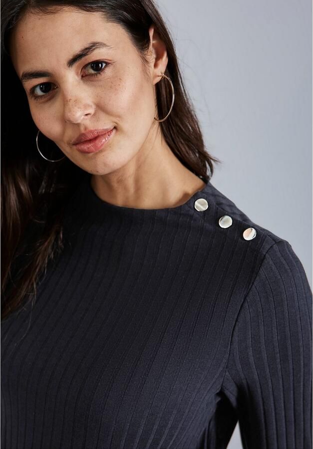 STREET ONE Shirt met 3 4 mouwen met knopen op de schouder - Foto 3