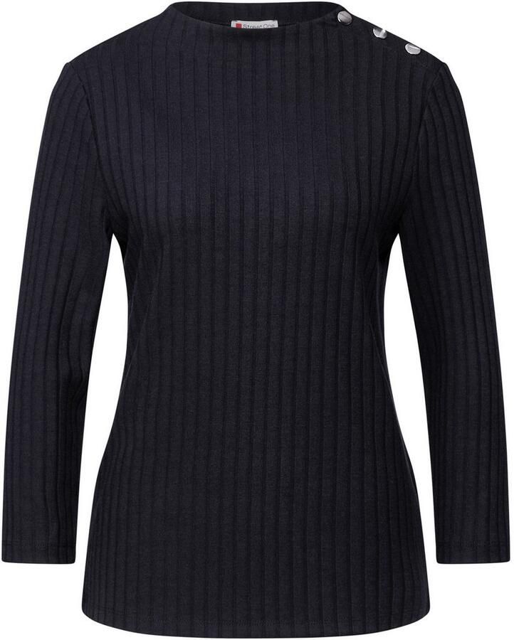 STREET ONE Shirt met 3 4 mouwen met knopen op de schouder