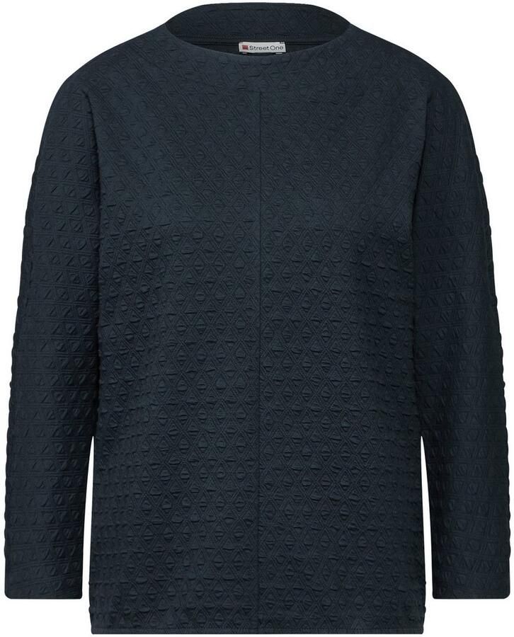 STREET ONE Shirt met 3 4 mouwen met structuurpatroon