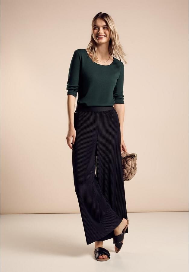 STREET ONE Shirt met 3 4 mouwen Style Pania in basic-stijl met ronde hals - Foto 4