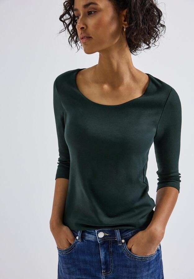 STREET ONE Shirt met 3 4 mouwen Style Pania in basic-stijl met ronde hals - Foto 6