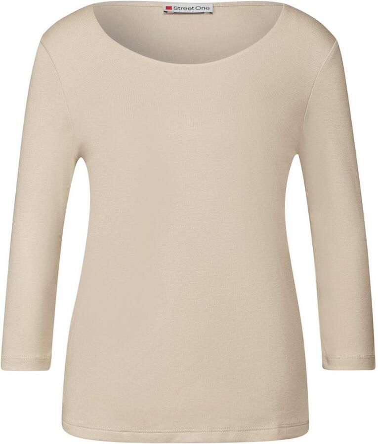 STREET ONE Shirt met 3 4 mouwen Style Pania in basic-stijl met ronde hals