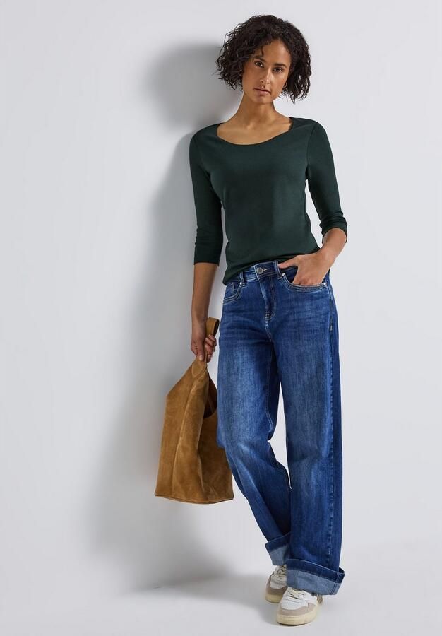 STREET ONE Shirt met 3 4 mouwen Style Pania in basic-stijl met ronde hals - Foto 5