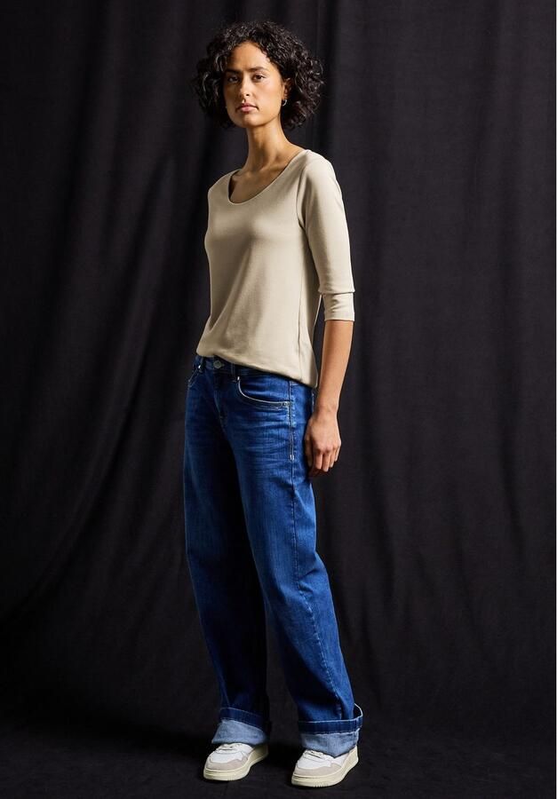 STREET ONE Shirt met 3 4 mouwen Style Pania in basic-stijl met ronde hals - Foto 3