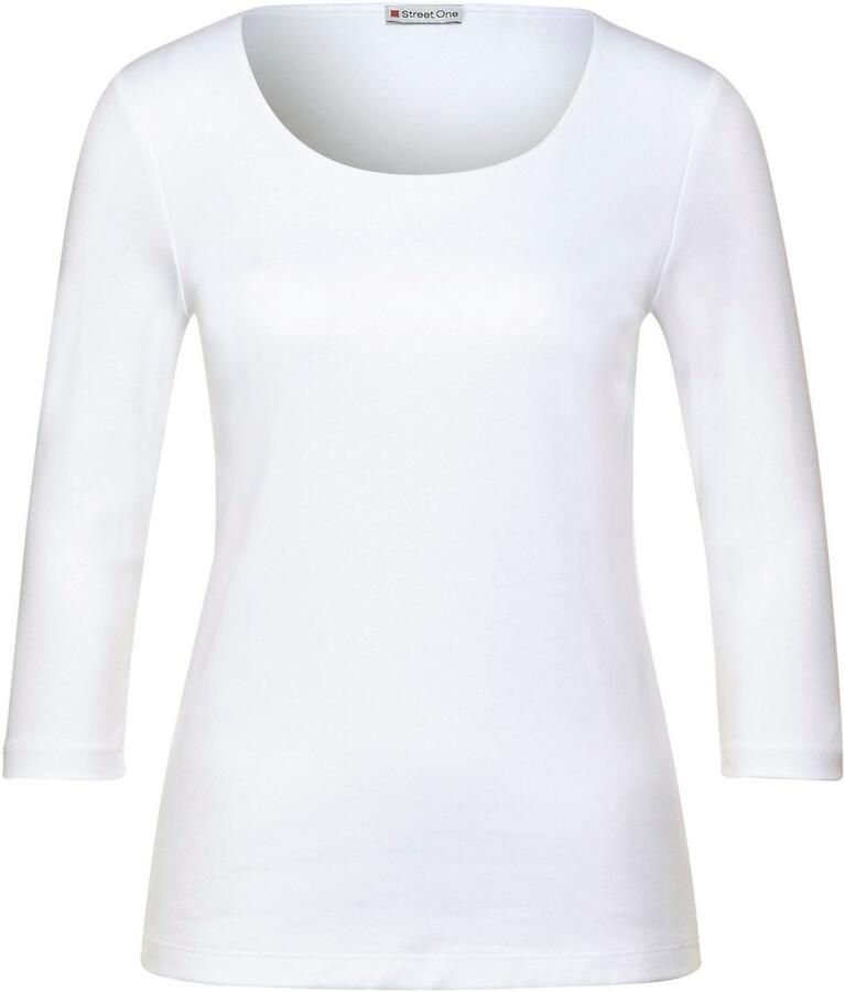 STREET ONE Shirt met 3 4-mouwen Style Pania met extra voering aan de voorkant