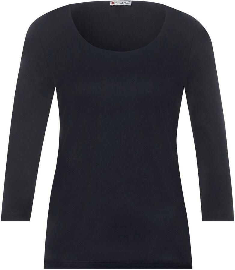 STREET ONE Shirt met 3 4-mouwen Style Pania met extra voering aan de voorkant