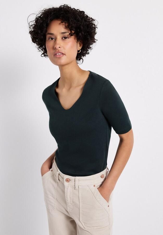 STREET ONE Shirt met korte mouwen Style Palmira met diepe ronde hals - Foto 4