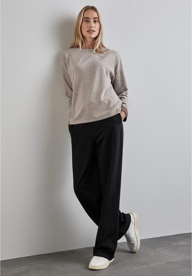 Street One Beige Gebreide Ronde Hals Trui Beige Dames