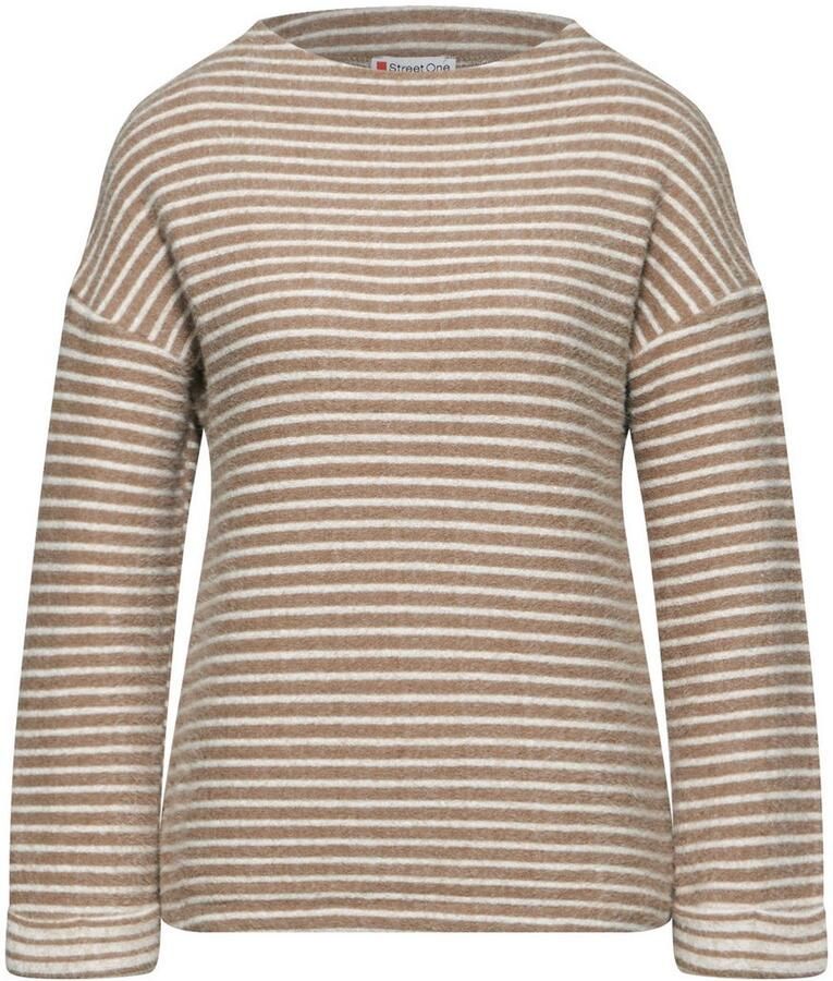 STREET ONE Shirt met lange mouwen in tijdloze streep-look