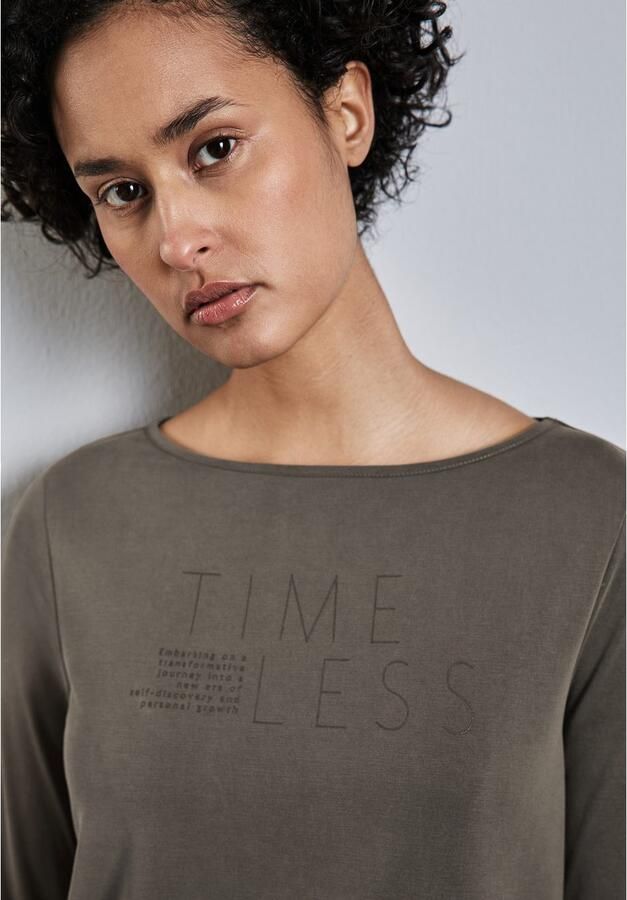 STREET ONE Shirt met lange mouwen met belettering - Foto 2