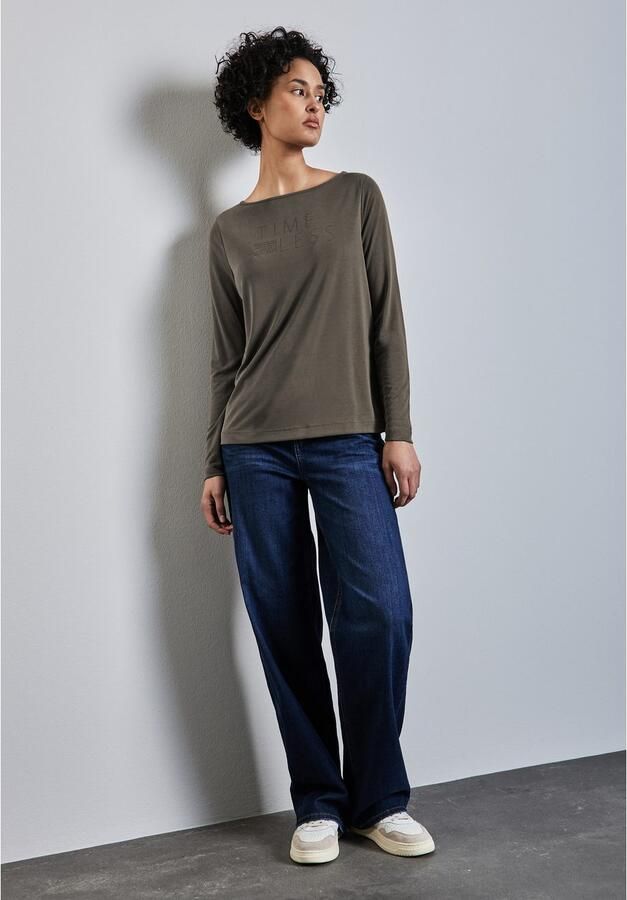 STREET ONE Shirt met lange mouwen met belettering - Foto 3