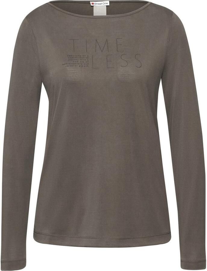 STREET ONE Shirt met lange mouwen met belettering
