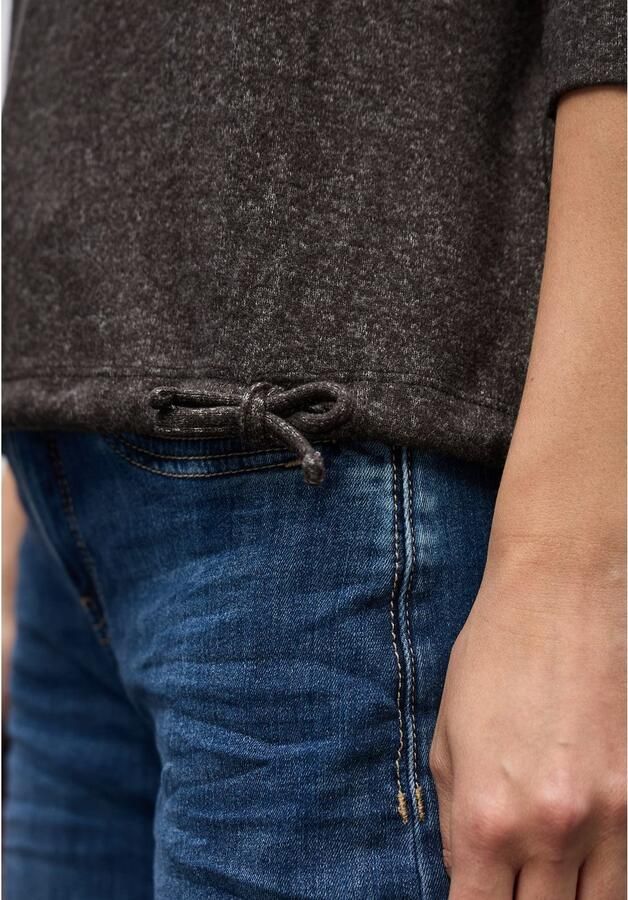 STREET ONE Shirt met lange mouwen met een rijgkoord bij de zoom