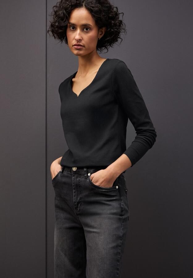 STREET ONE Shirt met lange mouwen met hartvormige halslijn - Foto 6