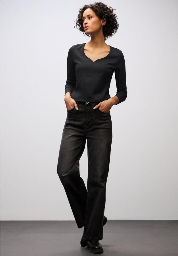 STREET ONE Shirt met lange mouwen met hartvormige halslijn - Foto 3